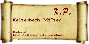 Kaltenbach Péter névjegykártya